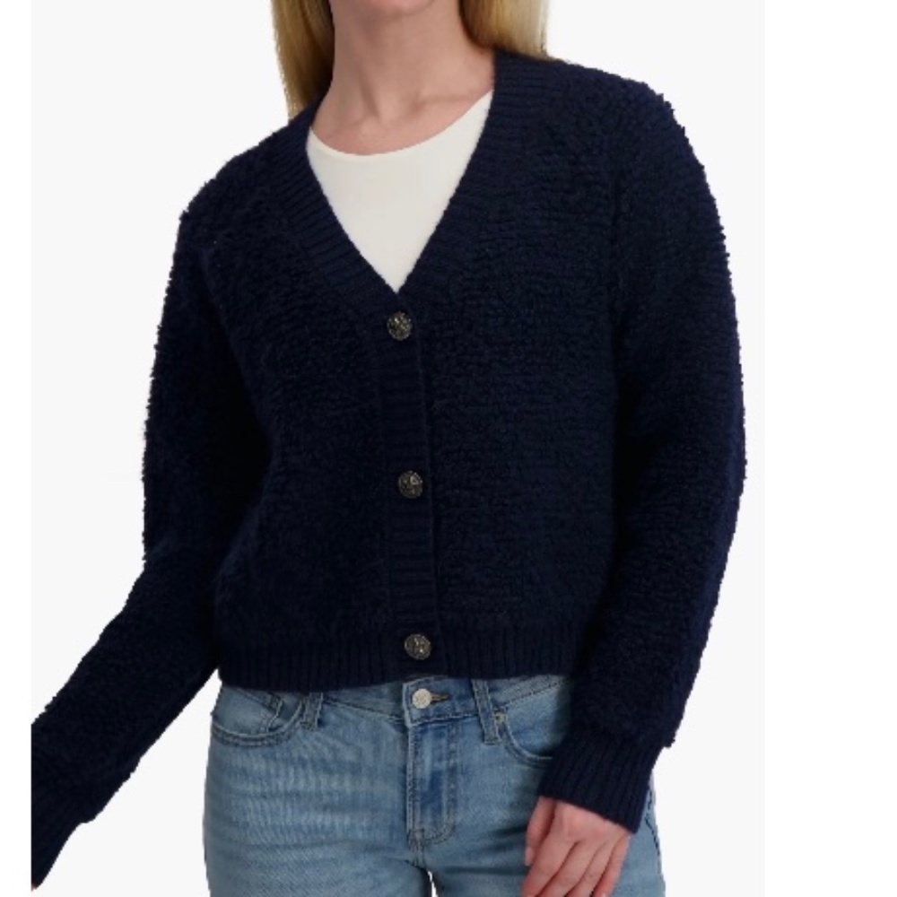 Lucky Brand Raglan Sleeve Bouclé Cardigan Sweater NWT Size Large